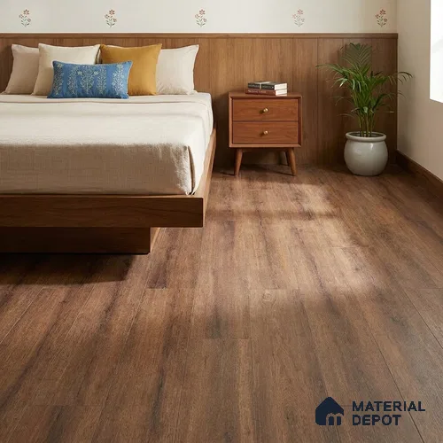 African Oak Crystal Finish Vinyl Flooring | VF 00152 | 3 ft x 6 Inch - 2 mm | UV Coated Suitable For Bedroom, Office & Indoor Sports Area