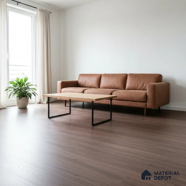 Sri Lankan Walnut Crystal Finish Vinyl Flooring | VF 00154 | 3 ft x 6 Inch - 2 mm | UV Coated Suitable For Bedroom, Office & Indoor Sports Area