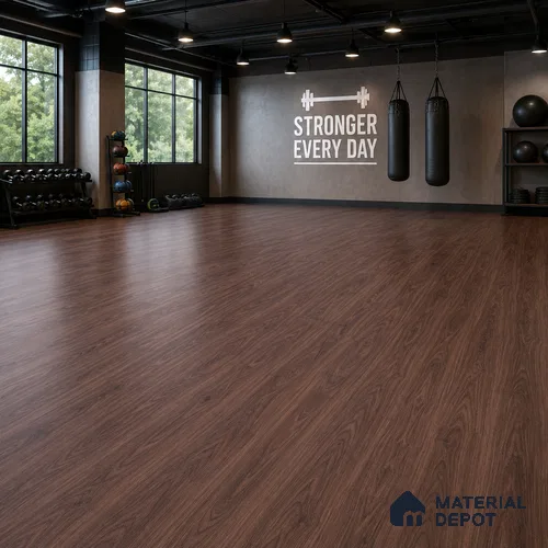 Sri Lankan Walnut Crystal Finish Vinyl Flooring | VF 00154 | 3 ft x 6 Inch - 2 mm | UV Coated Suitable For Bedroom, Office & Indoor Sports Area