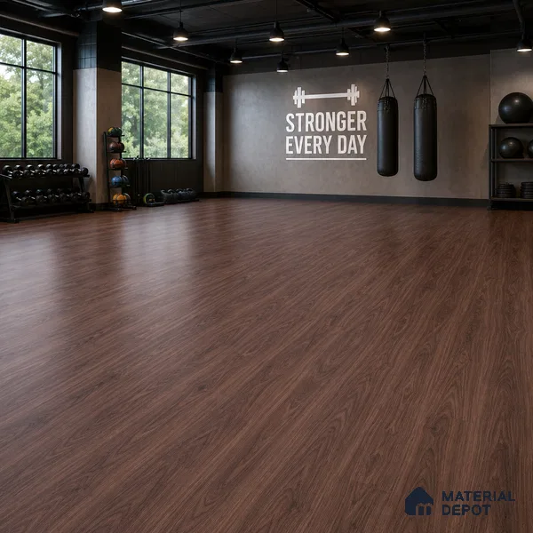 Sri Lankan Walnut Crystal Finish Vinyl Flooring | VF 00154 | 3 ft x 6 Inch - 2 mm | UV Coated Suitable For Bedroom, Office & Indoor Sports Area