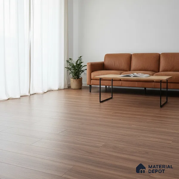 Burma Teak Crystal Finish Vinyl Flooring | VF 00156 | 3 ft x 6 Inch - 2 mm | UV Coated Suitable For Bedroom, Office & Indoor Sports Area