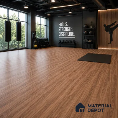 Burma Teak Crystal Finish Vinyl Flooring | VF 00156 | 3 ft x 6 Inch - 2 mm | UV Coated Suitable For Bedroom, Office & Indoor Sports Area