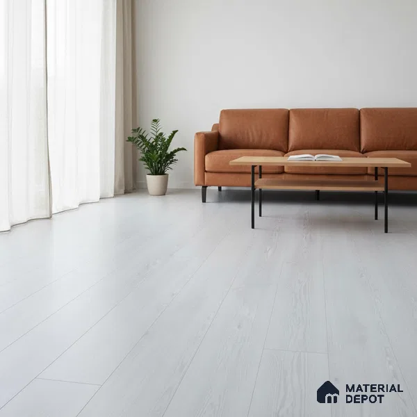 White Ash Wood Crystal Finish Vinyl Flooring | VF 00158 | 3 ft x 6 Inch - 2 mm | UV Coated Suitable For Bedroom, Office & Indoor Sports Area