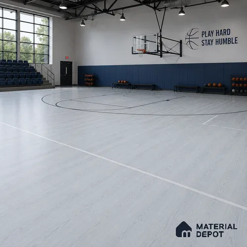 White Ash Wood Crystal Finish Vinyl Flooring | VF 00158 | 3 ft x 6 Inch - 2 mm | UV Coated Suitable For Bedroom, Office & Indoor Sports Area