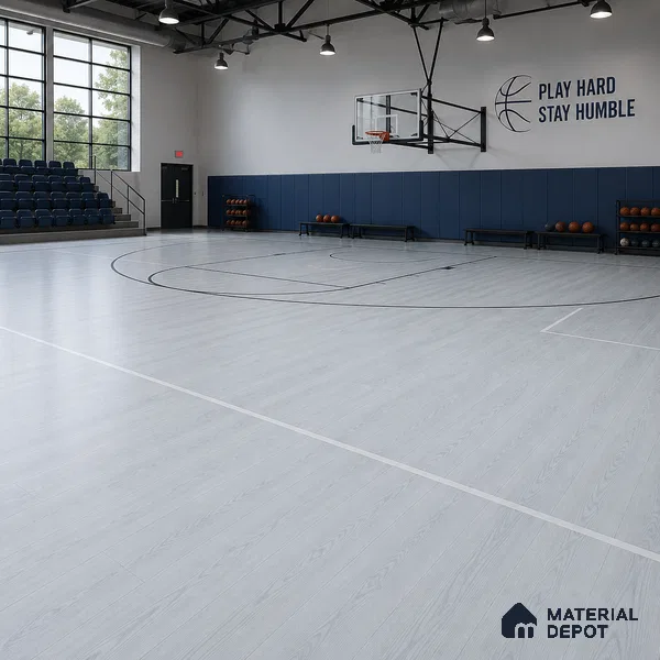 White Ash Wood Crystal Finish Vinyl Flooring | VF 00158 | 3 ft x 6 Inch - 2 mm | UV Coated Suitable For Bedroom, Office & Indoor Sports Area