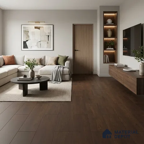 HDF Laminate Wood Floor 4 ft x 7.8 inch - 12 mm | LF 00271 | 10-Year Residential Warranty AC4 Grade | Arc Click DIY Installation With Wax Coating | Paper Joint Groove | Suitable For Living Room, Bedroom & Office