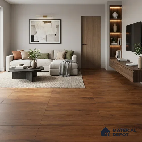 HDF Laminate Wood Floor 4 ft x 7.8 inch - 12 mm | LF 00266 | 10-Year Residential Warranty AC4 Grade | Arc Click DIY Installation With Wax Coating | Paper Joint Groove | Suitable For Living Room, Bedroom & Office
