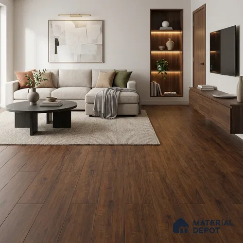 HDF Laminate Wood Floor 4 ft x 7.8 inch - 12 mm | LF 00267 | 10-Year Residential Warranty AC4 Grade | Arc Click DIY Installation With Wax Coating | Paper Joint Groove | Suitable For Living Room, Bedroom & Office