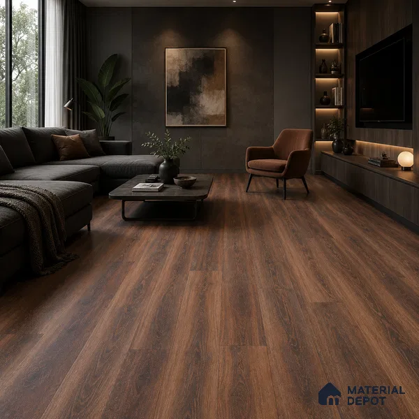 Rustik Oak Crystal Finish Vinyl Flooring | VF 00137 | 3 ft x 6 Inch - 1.5 mm | UV Coated Suitable For Bedroom, Office & Indoor Sports Area