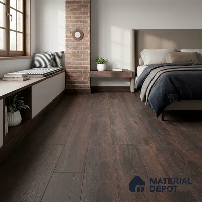 Rustik Oak Crystal Finish Vinyl Flooring | VF 00137 | 3 ft x 6 Inch - 1.5 mm | UV Coated Suitable For Bedroom, Office & Indoor Sports Area
