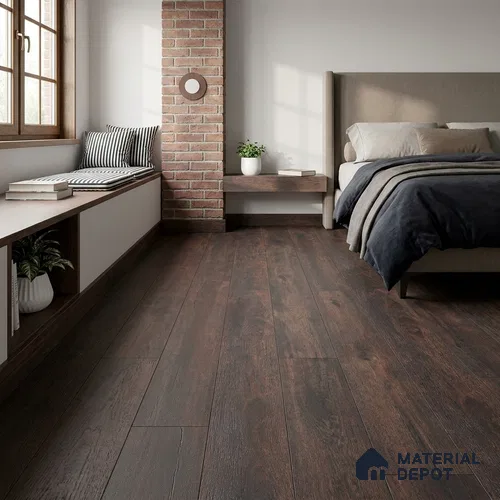 Rustik Oak Crystal Finish Vinyl Flooring | VF 00137 | 3 ft x 6 Inch - 1.5 mm | UV Coated Suitable For Bedroom, Office & Indoor Sports Area