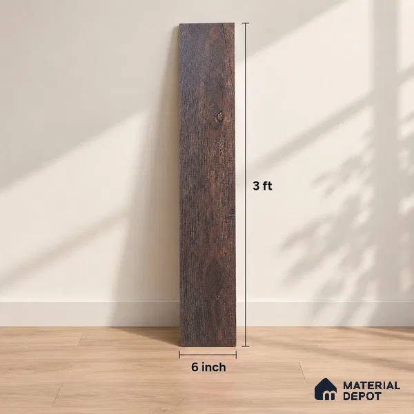 Rustik Oak Crystal Finish Vinyl Flooring | VF 00137 | 3 ft x 6 Inch - 1.5 mm | UV Coated Suitable For Bedroom, Office & Indoor Sports Area