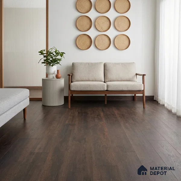 Rustik Oak Crystal Finish Vinyl Flooring | VF 00137 | 3 ft x 6 Inch - 1.5 mm | UV Coated Suitable For Bedroom, Office & Indoor Sports Area