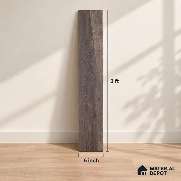 Rustik Cedar Crystal Finish Vinyl Flooring | VF 00138 | 3 ft x 6 Inch - 1.5 mm | UV Coated Suitable For Bedroom, Office & Indoor Sports Area
