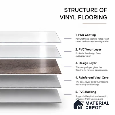Rustik Cedar Crystal Finish Vinyl Flooring | VF 00138 | 3 ft x 6 Inch - 1.5 mm | UV Coated Suitable For Bedroom, Office & Indoor Sports Area