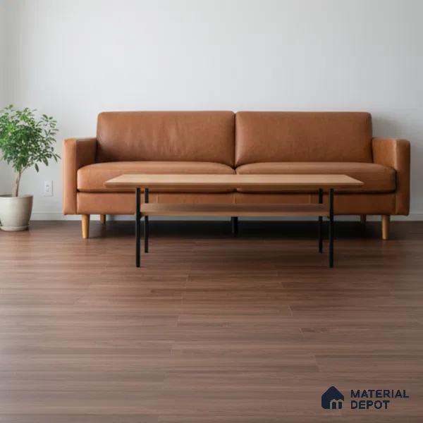 Mocha Crystal Finish Vinyl Flooring | VF 00139 | 3 ft x 6 Inch - 1.5 mm | UV Coated Suitable For Bedroom, Office & Indoor Sports Area