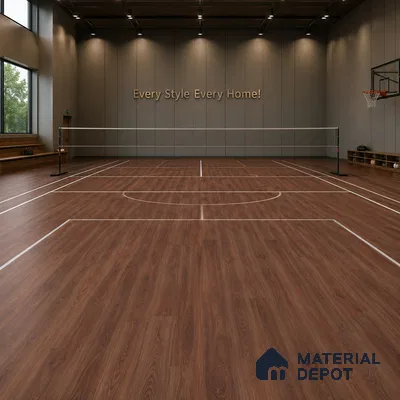 Mocha Crystal Finish Vinyl Flooring | VF 00139 | 3 ft x 6 Inch - 1.5 mm | UV Coated Suitable For Bedroom, Office & Indoor Sports Area