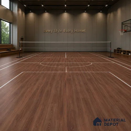 Mocha Crystal Finish Vinyl Flooring | VF 00139 | 3 ft x 6 Inch - 1.5 mm | UV Coated Suitable For Bedroom, Office & Indoor Sports Area