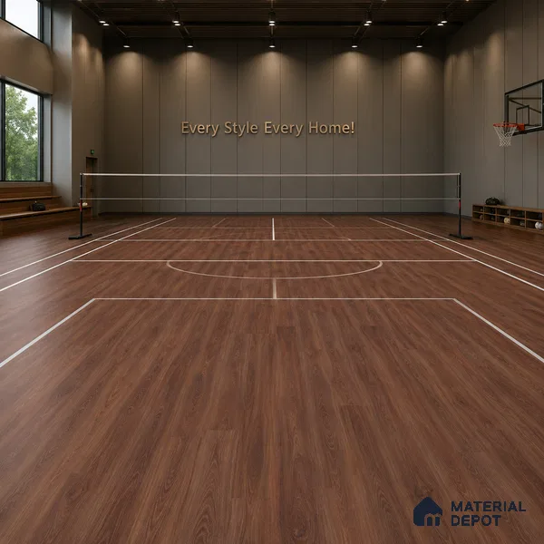 Mocha Crystal Finish Vinyl Flooring | VF 00139 | 3 ft x 6 Inch - 1.5 mm | UV Coated Suitable For Bedroom, Office & Indoor Sports Area