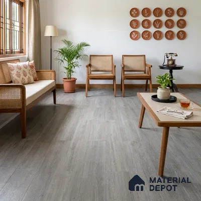 Ash Blonde Crystal Finish Vinyl Flooring | VF 00140 | 3 ft x 6 Inch - 1.5 mm | UV Coated Suitable For Bedroom, Office & Indoor Sports Area