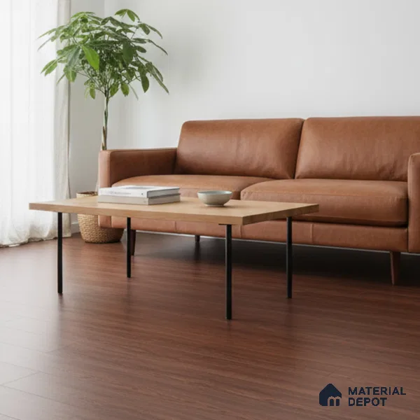 Azeri Mahogany Crystal Finish Vinyl Flooring | VF 00141 | 3 ft x 6 Inch - 1.5 mm | UV Coated Suitable For Bedroom, Office & Indoor Sports Area