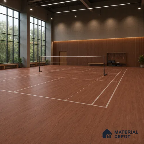 Azeri Mahogany Crystal Finish Vinyl Flooring | VF 00141 | 3 ft x 6 Inch - 1.5 mm | UV Coated Suitable For Bedroom, Office & Indoor Sports Area