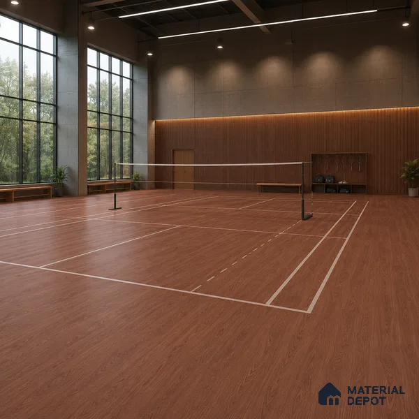Azeri Mahogany Crystal Finish Vinyl Flooring | VF 00141 | 3 ft x 6 Inch - 1.5 mm | UV Coated Suitable For Bedroom, Office & Indoor Sports Area