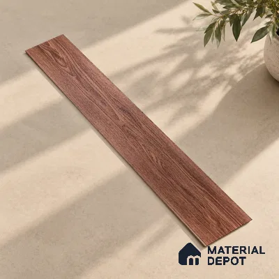 Azeri Mahogany Crystal Finish Vinyl Flooring | VF 00141 | 3 ft x 6 Inch - 1.5 mm | UV Coated Suitable For Bedroom, Office & Indoor Sports Area
