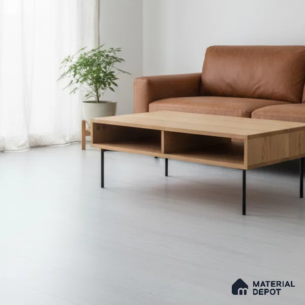 Silver Grey Crystal Finish Vinyl Flooring | VF 00142 | 3 ft x 6 Inch - 1.5 mm | UV Coated Suitable For Bedroom, Office & Indoor Sports Area