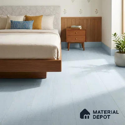 Silver Grey Crystal Finish Vinyl Flooring | VF 00142 | 3 ft x 6 Inch - 1.5 mm | UV Coated Suitable For Bedroom, Office & Indoor Sports Area