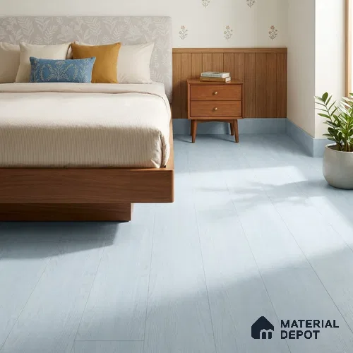 Silver Grey Crystal Finish Vinyl Flooring | VF 00142 | 3 ft x 6 Inch - 1.5 mm | UV Coated Suitable For Bedroom, Office & Indoor Sports Area