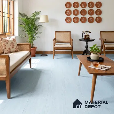 Silver Grey Crystal Finish Vinyl Flooring | VF 00142 | 3 ft x 6 Inch - 1.5 mm | UV Coated Suitable For Bedroom, Office & Indoor Sports Area
