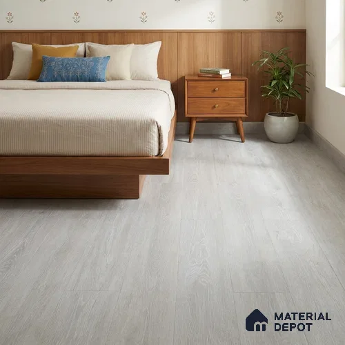 Pearl Mist Crystal Finish Vinyl Flooring | VF 00143 | 3 ft x 6 Inch - 1.5 mm | UV Coated Suitable For Bedroom, Office & Indoor Sports Area