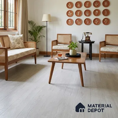 Pearl Mist Crystal Finish Vinyl Flooring | VF 00143 | 3 ft x 6 Inch - 1.5 mm | UV Coated Suitable For Bedroom, Office & Indoor Sports Area