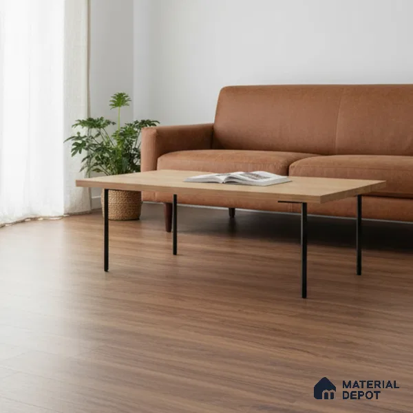 American Walnut Crystal Finish Vinyl Flooring | VF 00145 | 3 ft x 6 Inch - 1.5 mm | UV Coated Suitable For Bedroom, Office & Indoor Sports Area