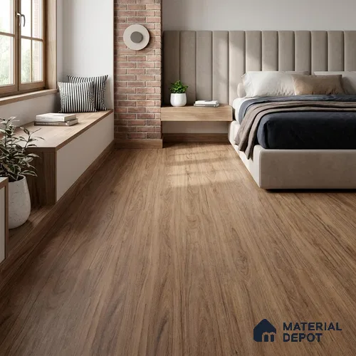 American Walnut Crystal Finish Vinyl Flooring | VF 00145 | 3 ft x 6 Inch - 1.5 mm | UV Coated Suitable For Bedroom, Office & Indoor Sports Area