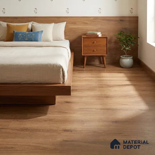Maple Crystal Finish Vinyl Flooring | VF 00146 | 3 ft x 6 Inch - 1.5 mm | UV Coated Suitable For Bedroom, Office & Indoor Sports Area