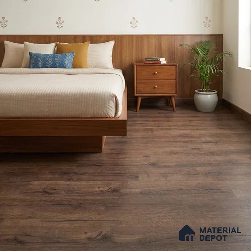 Wenge Crystal Finish Vinyl Flooring | VF 00147 | 3 ft x 6 Inch - 1.5 mm | UV Coated Suitable For Bedroom, Office & Indoor Sports Area