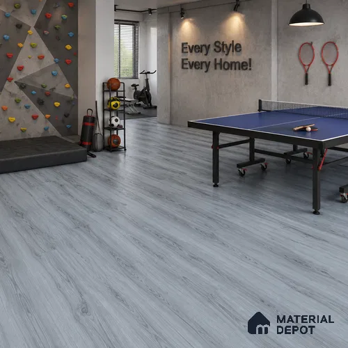Metallic Grey Crystal Finish Vinyl Flooring | VF 00148 | 3 ft x 6 Inch - 1.5 mm | UV Coated Suitable For Bedroom, Office & Indoor Sports Area