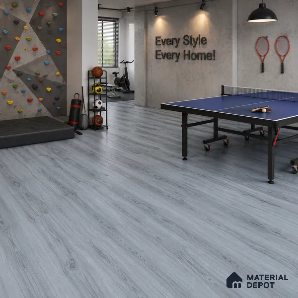 Metallic Grey Crystal Finish Vinyl Flooring | VF 00148 | 3 ft x 6 Inch - 1.5 mm | UV Coated Suitable For Bedroom, Office & Indoor Sports Area