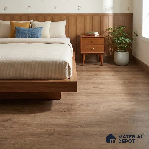 Honey Pine Crystal Finish Vinyl Flooring | VF 00149 | 3 ft x 6 Inch - 1.5 mm | UV Coated Suitable For Bedroom, Office & Indoor Sports Area