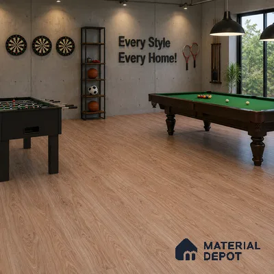 African Oak Crystal Finish Vinyl Flooring | VF 00150 | 3 ft x 6 Inch - 1.5 mm | UV Coated Suitable For Bedroom, Office & Indoor Sports Area