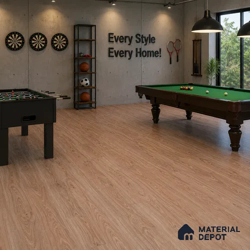 African Oak Crystal Finish Vinyl Flooring | VF 00150 | 3 ft x 6 Inch - 1.5 mm | UV Coated Suitable For Bedroom, Office & Indoor Sports Area