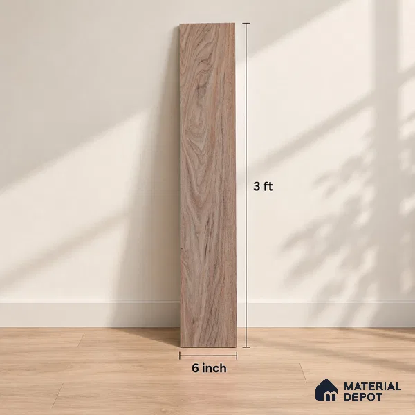 African Oak Crystal Finish Vinyl Flooring | VF 00150 | 3 ft x 6 Inch - 1.5 mm | UV Coated Suitable For Bedroom, Office & Indoor Sports Area