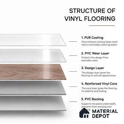 African Oak Crystal Finish Vinyl Flooring | VF 00150 | 3 ft x 6 Inch - 1.5 mm | UV Coated Suitable For Bedroom, Office & Indoor Sports Area