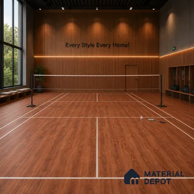 Texas Merbau Crystal Finish Vinyl Flooring | VF 00151 | 3 ft x 6 Inch - 1.5 mm | UV Coated Suitable For Bedroom, Office & Indoor Sports Area