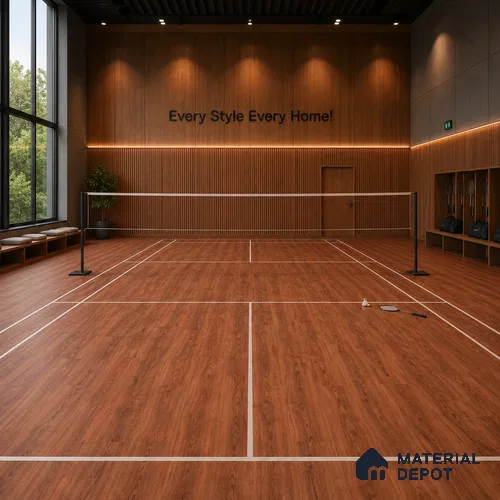 Texas Merbau Crystal Finish Vinyl Flooring | VF 00151 | 3 ft x 6 Inch - 1.5 mm | UV Coated Suitable For Bedroom, Office & Indoor Sports Area