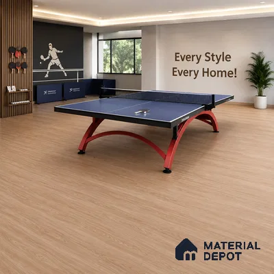 Teak Wood Crystal Finish Vinyl Flooring | VF 00117 | 3 ft x 6 Inch - 1.5 mm | UV Coated Suitable For Bedroom, Office & Indoor Sports Area