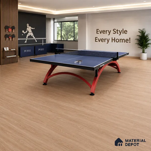 Teak Wood Crystal Finish Vinyl Flooring | VF 00117 | 3 ft x 6 Inch - 1.5 mm | UV Coated Suitable For Bedroom, Office & Indoor Sports Area