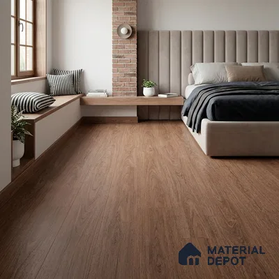 Rose Wood Crystal Finish Vinyl Flooring | VF 00119 | 3 ft x 6 Inch - 1.5 mm | UV Coated Suitable For Bedroom, Office & Indoor Sports Area